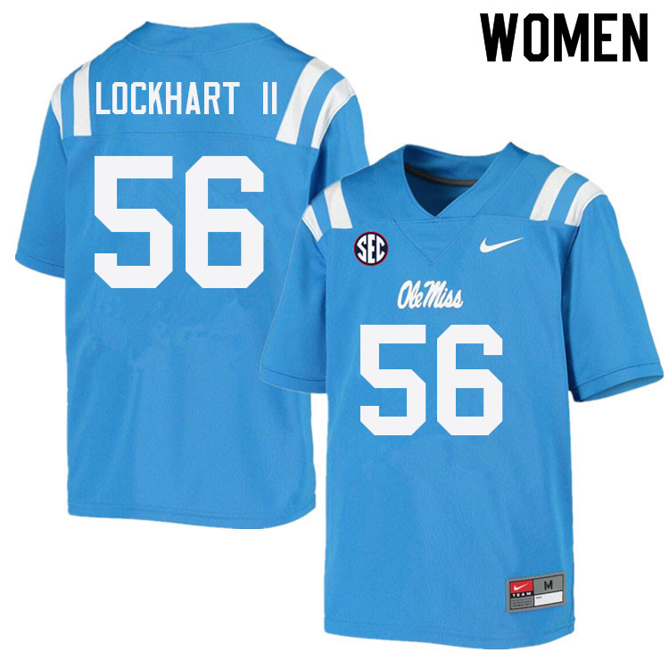 Women #56 Danny Lockhart II Ole Miss Rebels College Football Jerseys Sale-Power Blue